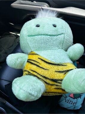 Sekiguchi Pikapon Vintage Retro Showa Japan Green Squeaky Plush Toy 16